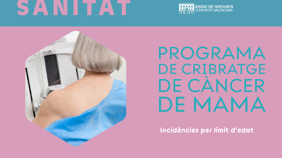 El Síndic demana a Sanitat que incloga en els programes de cribratge de càncer de mama totes les dones, sense excepció, entre 45 i 74 anys