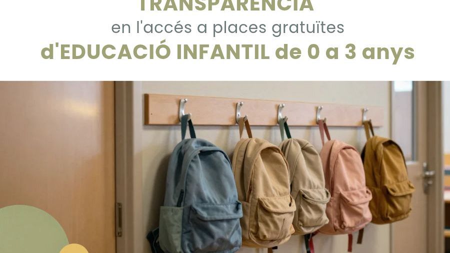 El Síndic demana més transparència en l’accés a les places gratuïtes d’Educació Infantil de 0 a 3 anys