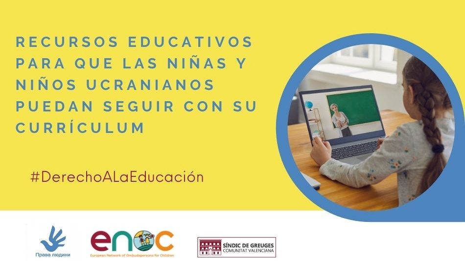 Guía de recursos online para que niñas y niños ucranianos puedan seguir con su currículum educativo