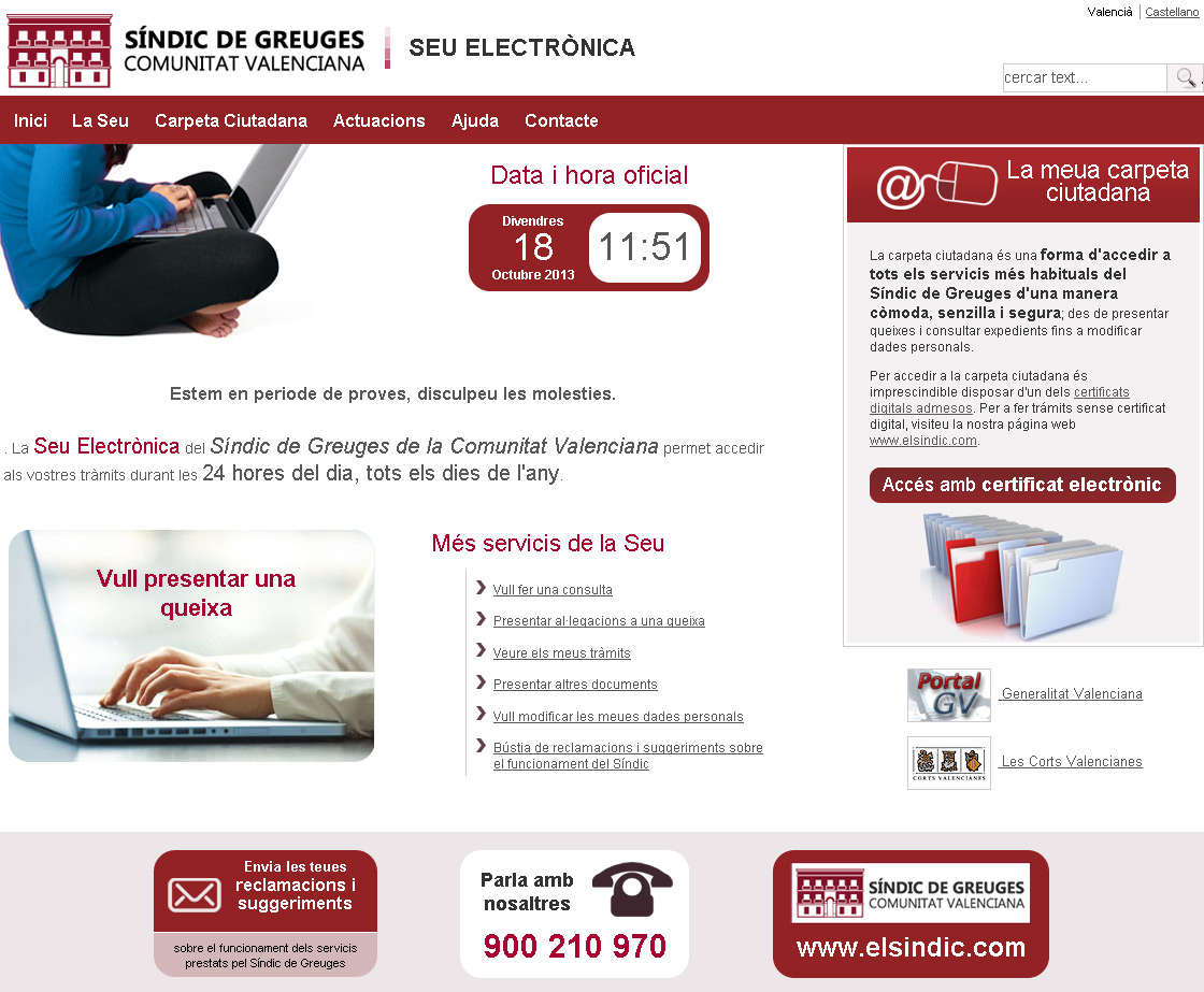 El Síndic de Greuges pone en marcha su Sede Electrónica con más de 10 trámites online