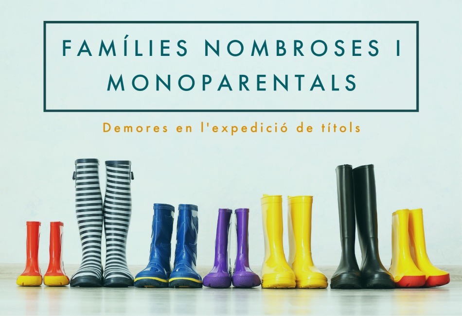 Famílies nombroses i monoparentals. Demores en l’expedició de títols