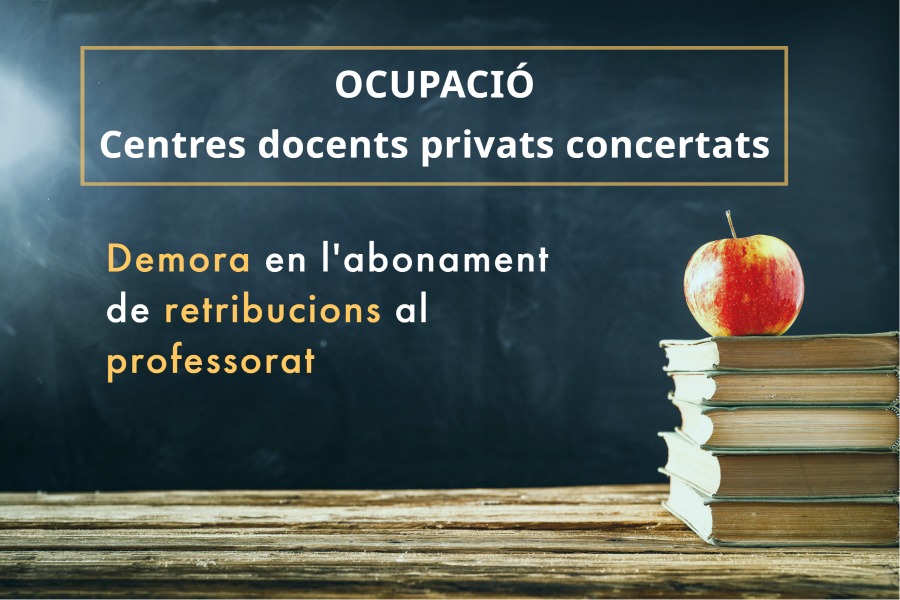 Demora en l’abonament de retribucions del professorat de la concertada
