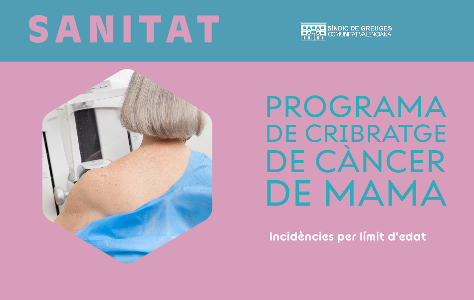 El Síndic demana a Sanitat que incloga en els programes de cribratge de càncer de mama totes les dones, sense excepció, entre 45 i 74 anys