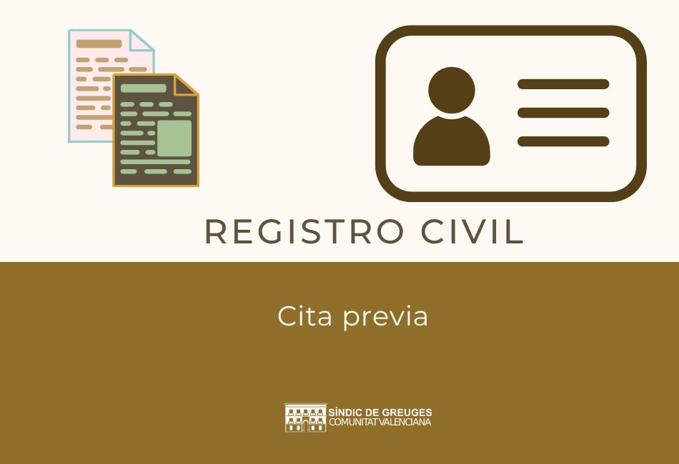 El Síndic insta a mejorar la cita previa en el Registro Civil de Castellón